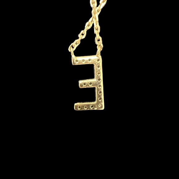Banana Republic Goldtone CZ “E” Necklace NWT - Picture 3 of 5